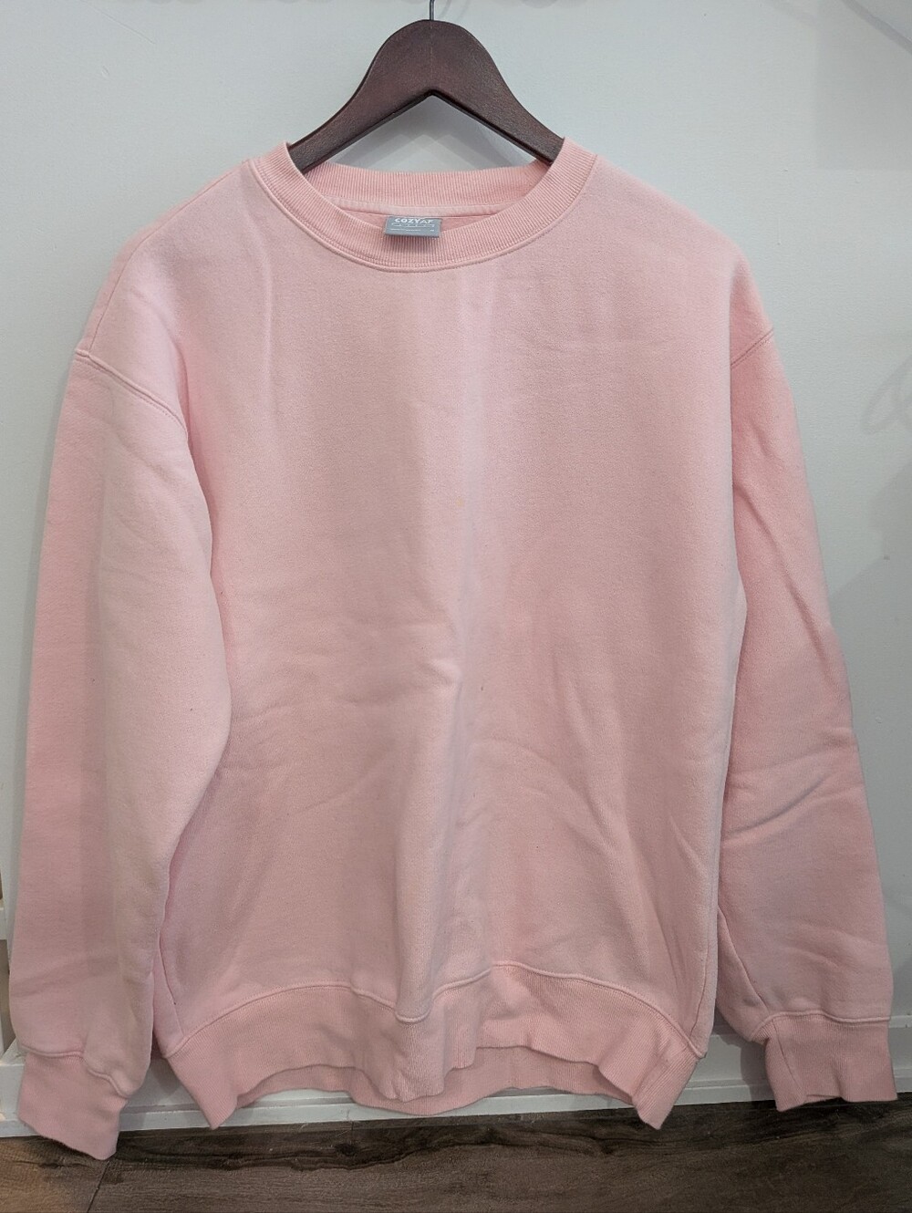 TNA Cozy Fleece Perfect Crew Sweatshirt in Primrose Pink